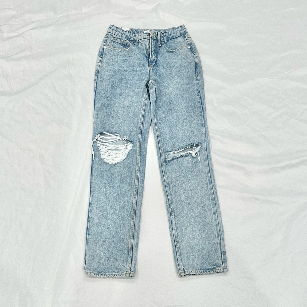 NWT Good American Good 90s Icon Light Wash Baggy Mom Jeans